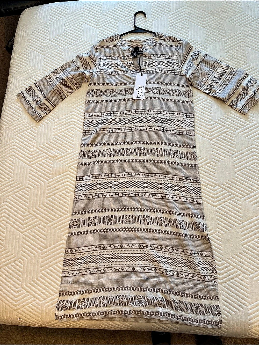 bobi Geometric Midi Dress in ivory like color Size Small NWT